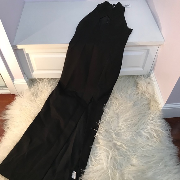 N NICHOLAS Diamond Cut-Out Gown Black Dress - Picture 5 of 6